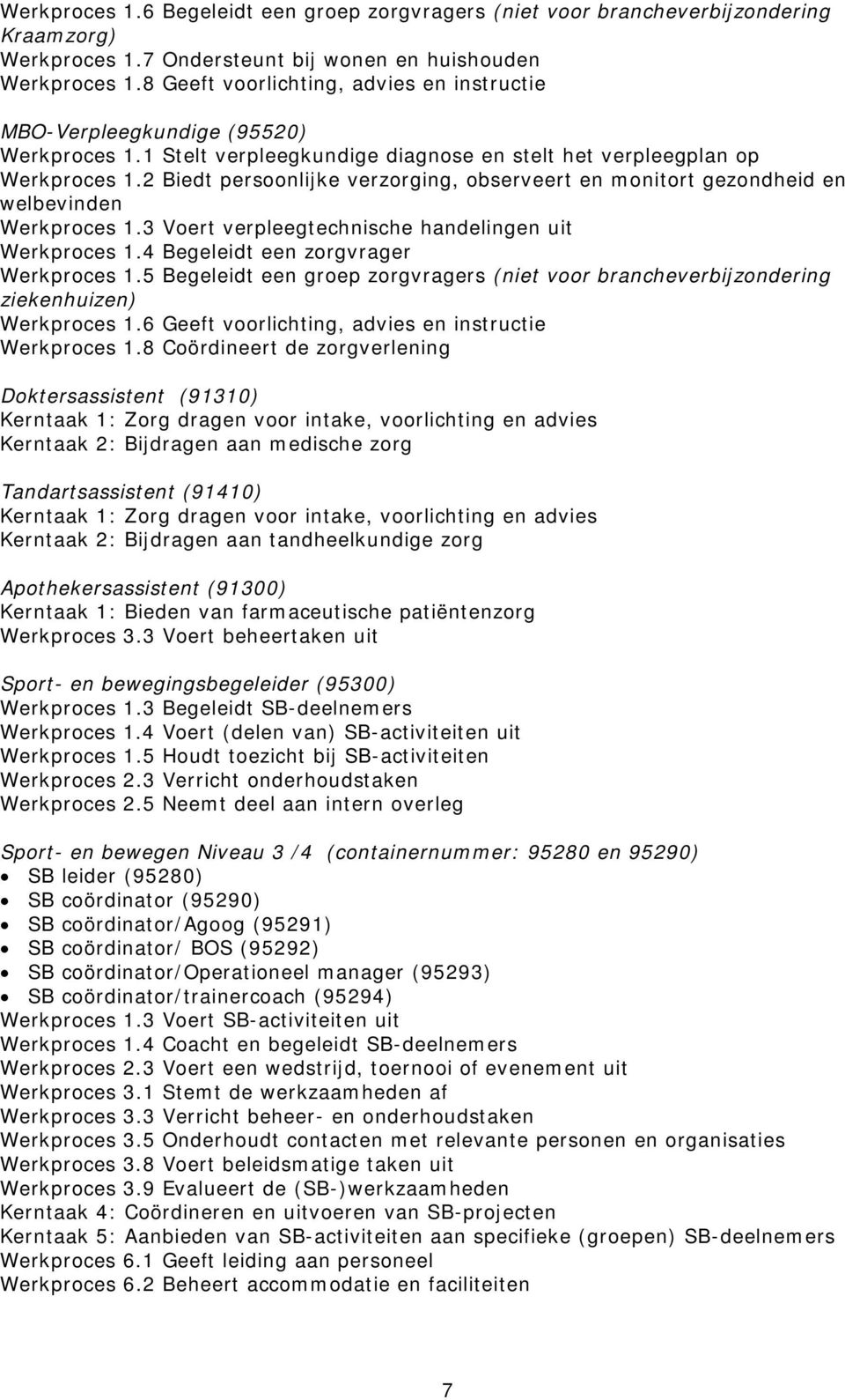 2 Biedt persoonlijke verzorging, observeert en monitort gezondheid en welbevinden Werkproces 1.3 Voert verpleegtechnische handelingen uit Werkproces 1.4 Begeleidt een zorgvrager Werkproces 1.