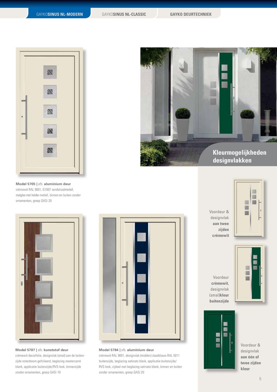 crèmewit, designvlak (smal)kleur buitenzijde Model 5787 afb.