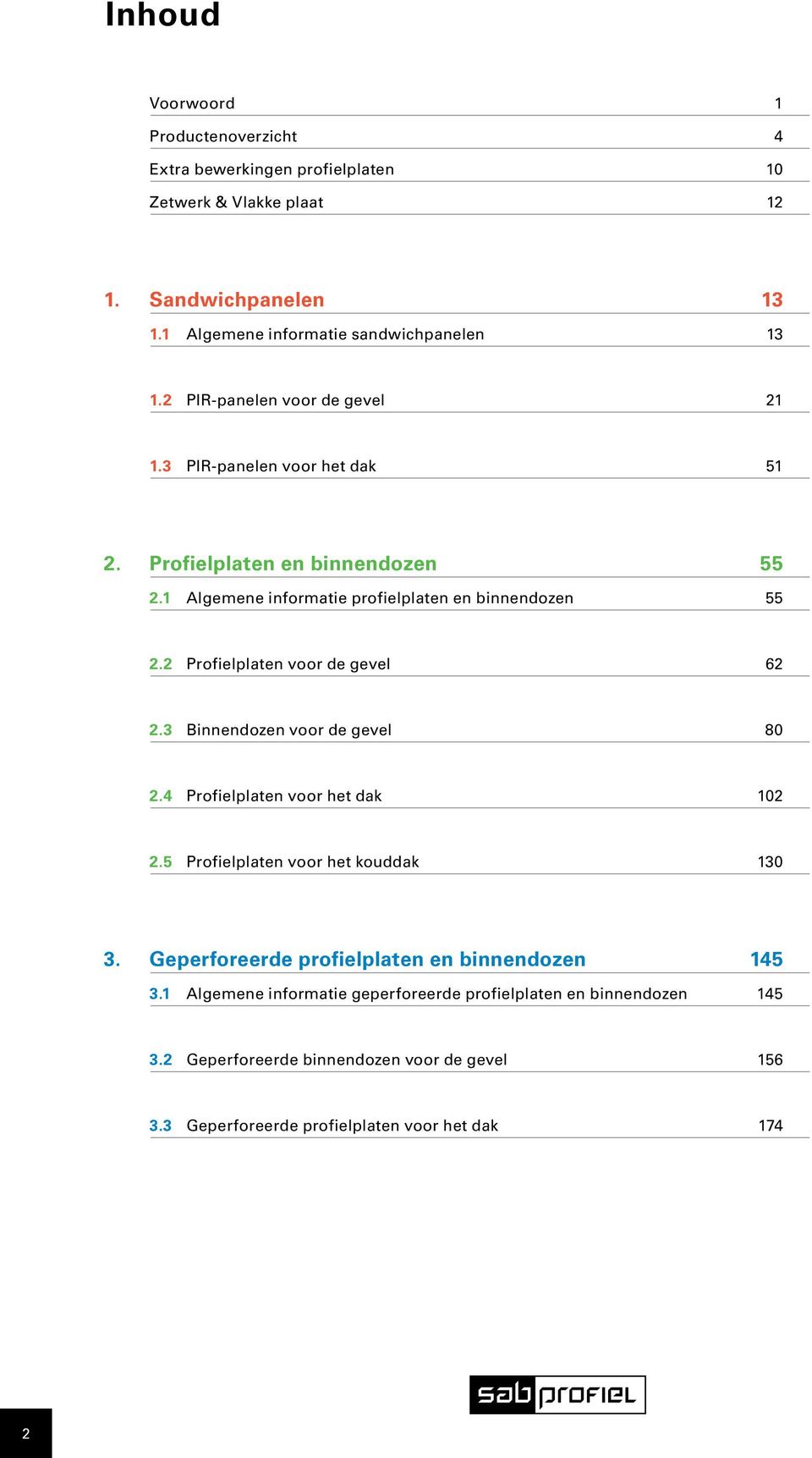 1 lgemene informatie profielplaten en binnendozen. Profielplaten voor de gevel 6.3 innendozen voor de gevel 0.4 Profielplaten voor het dak 10.