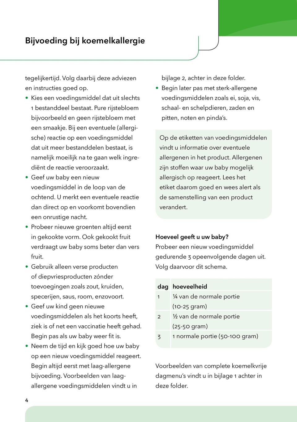 Bij een eventuele (allergische) reactie op een voedingsmiddel dat uit meer bestanddelen bestaat, is namelijk moeilijk na te gaan welk ingrediënt de reactie veroorzaakt.