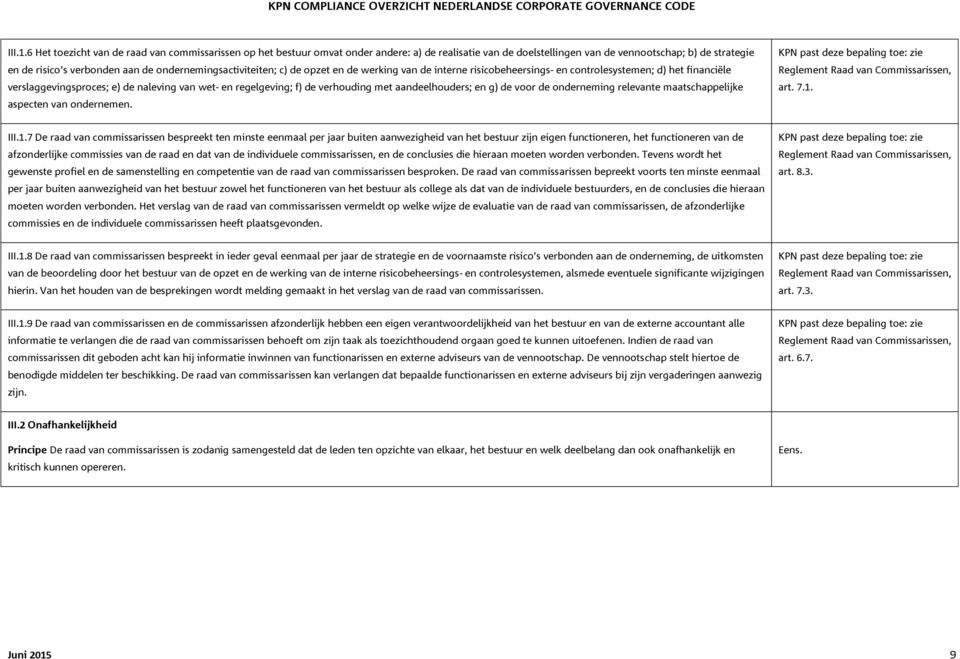 ondernemingsactiviteiten; c) de opzet en de werking van de interne risicobeheersings- en controlesystemen; d) het financiële verslaggevingsproces; e) de naleving van wet- en regelgeving; f) de