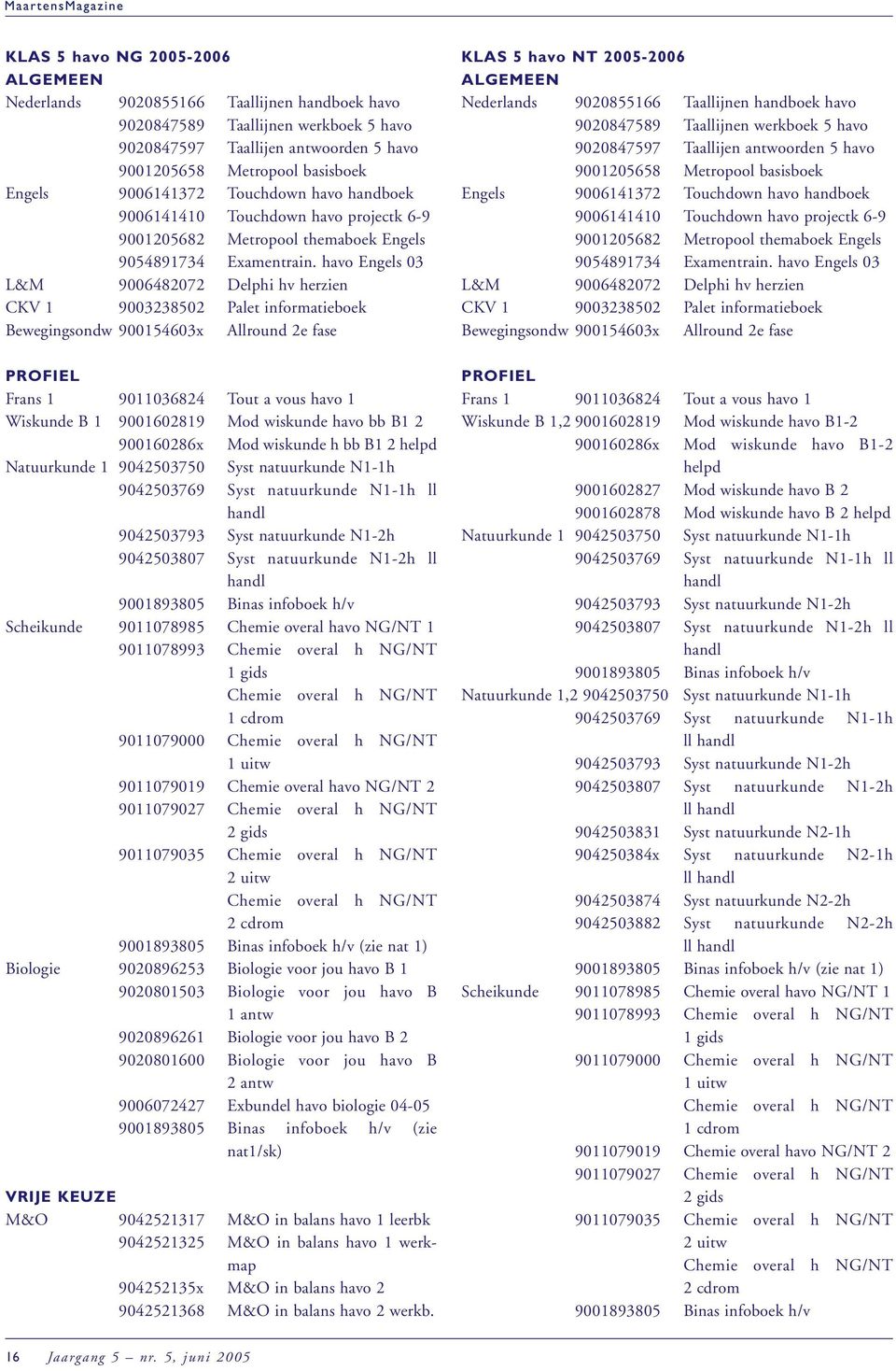 havo Engels 03 Frans 1 9011036824 Tout a vous havo 1 Wiskunde B 1 9001602819 Mod wiskunde havo bb B1 2 900160286x Mod wiskunde h bb B1 2 helpd Natuurkunde 1 9042503750 Syst natuurkunde N1-1h