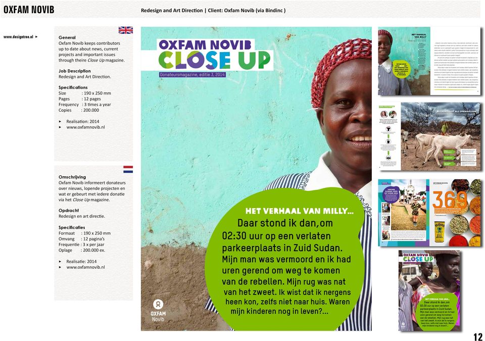 Over LULU Works Rol van Oxfam Novib Uw bijdrage aan Milly OXfam novib Redesign and Art Direction Client: Oxfam Novib (via Bindinc ) Oxfam Novib keeps contributors up to date about news, current