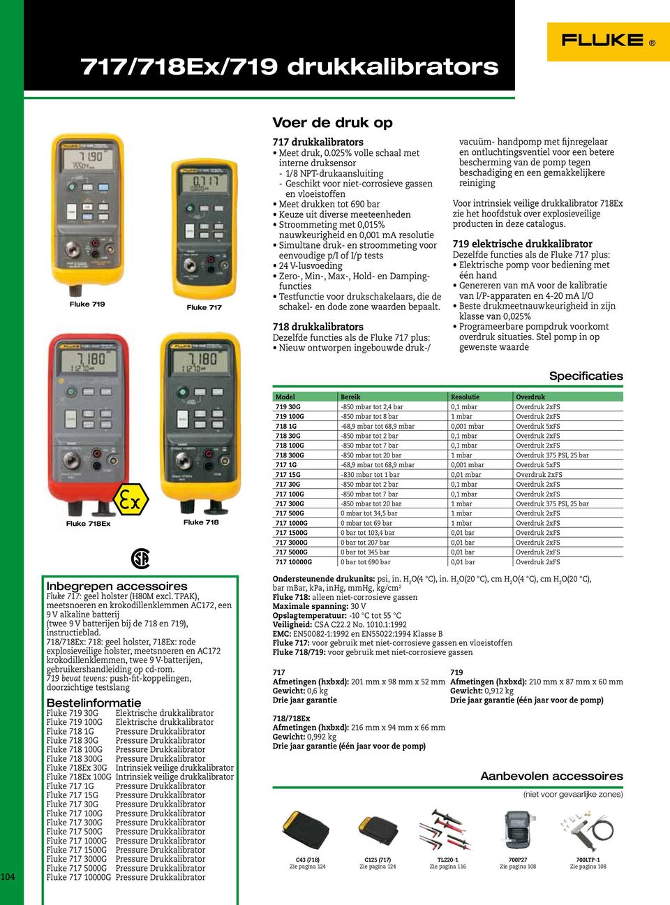 0,015% nauwkeurigheid en 0,001 ma resolutie Simultane druk- en stroommeting voor eenvoudige p/i of I/p tests 24 V-lusvoeding Zero-, Min-, Max-, Hold- en Dampingfuncties Testfunctie voor