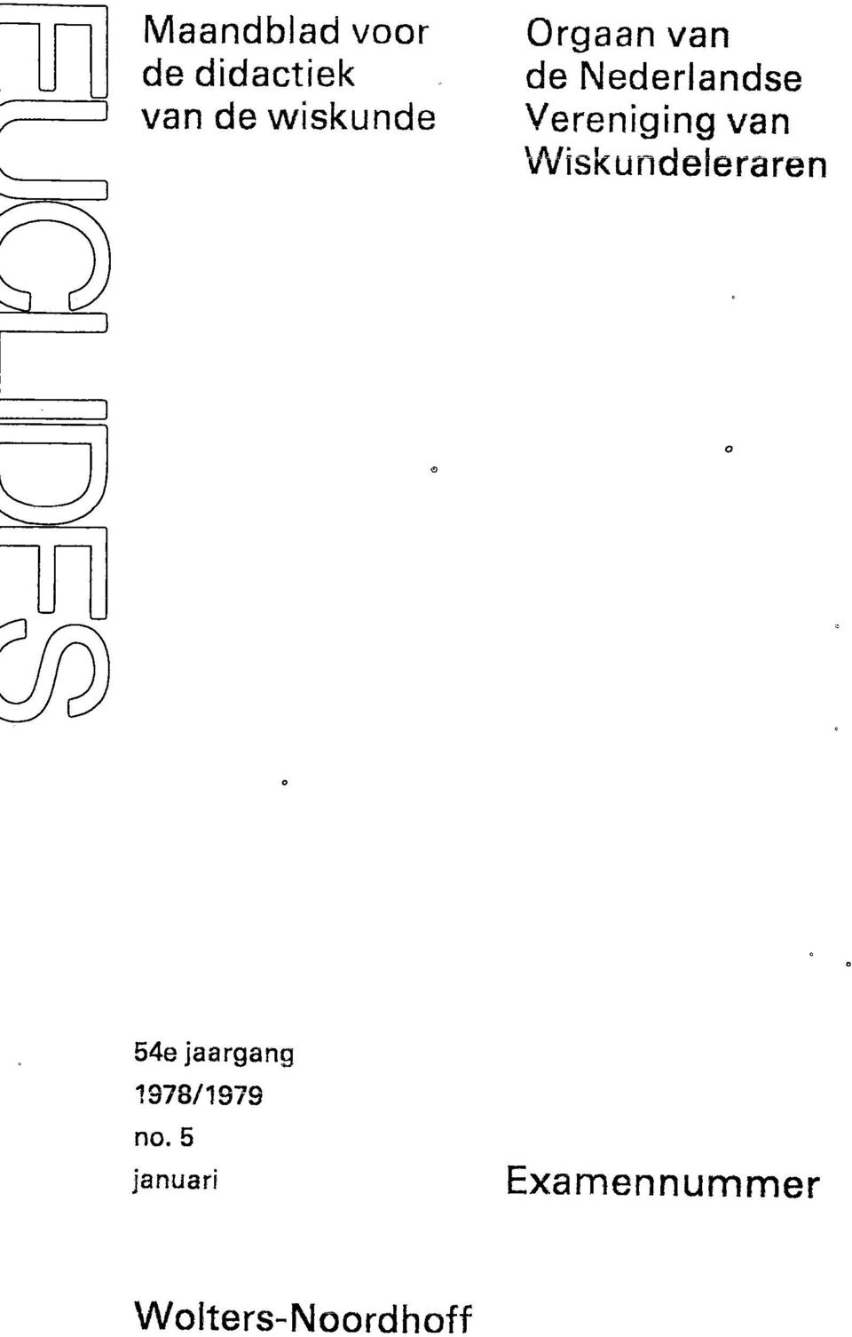 Wiskundeleraren 0 54e jaargang