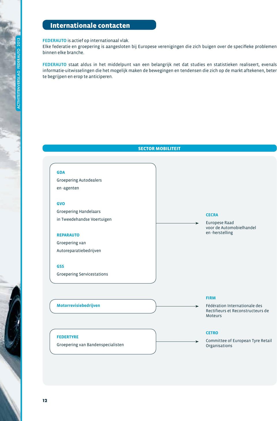 FEDERAUTO staat aldus in het middelpunt van een belangrijk net dat studies en statistieken realiseert, evenals informatie-uitwisselingen die het mogelijk maken de bewegingen en tendensen die zich op