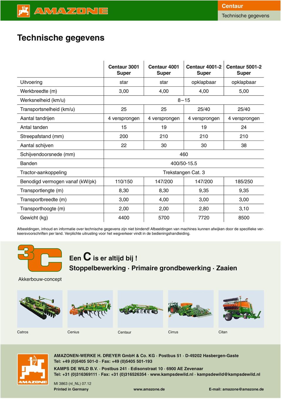 210 Aantal schijven 22 30 30 38 Schijvendoorsnede (mm) 460 Banden 400/50-15.5 Tractor-aankoppeling Trekstangen Cat.