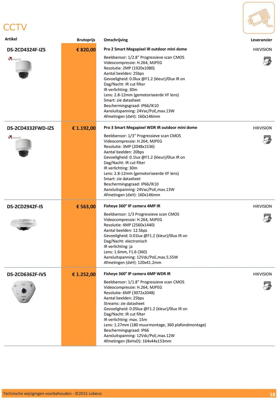 8-12mm (gemotoriseerde VF lens) Smart: zie datasheet /IK10 Aansluitspanning: 24Vac/PoE,max.