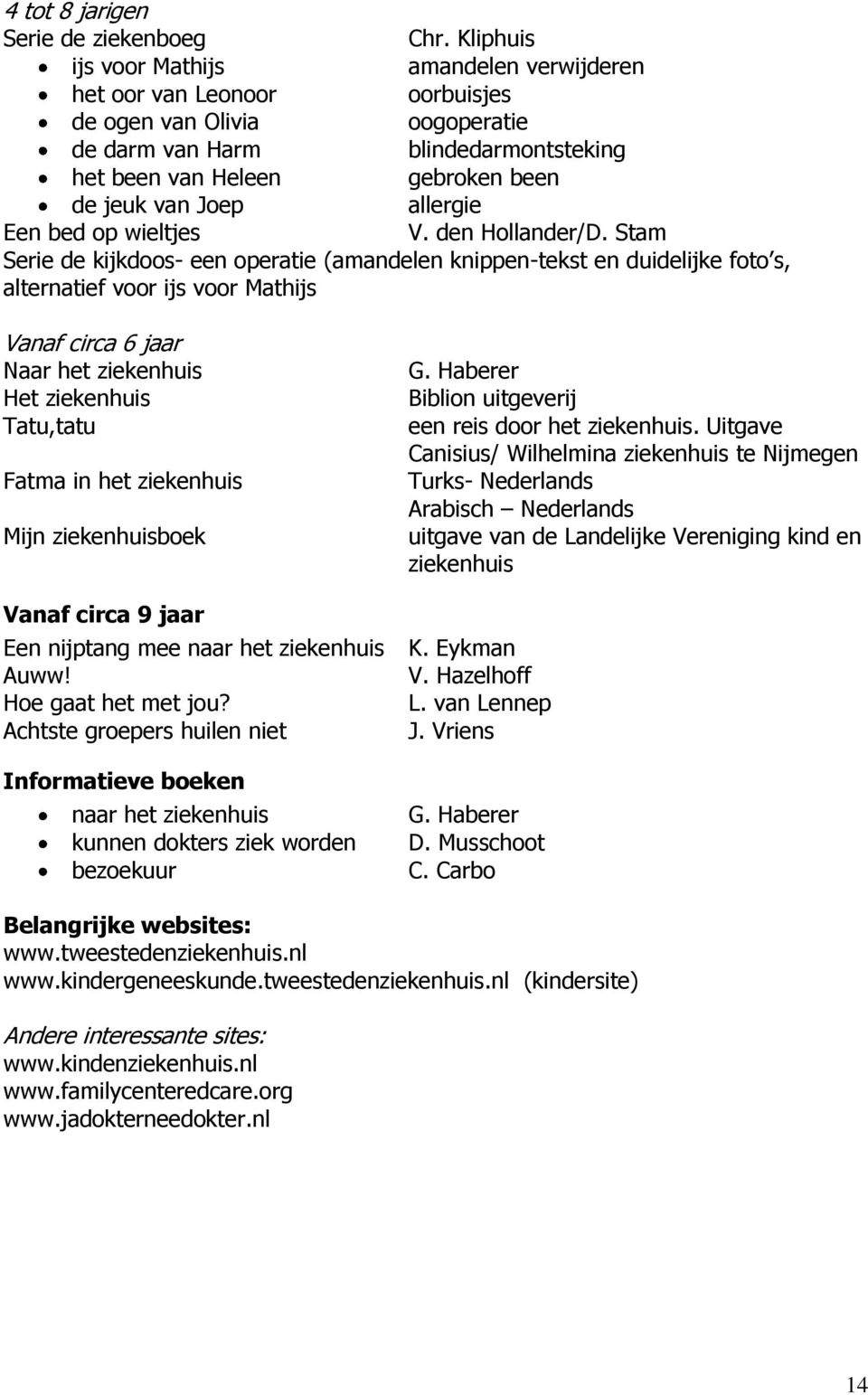 allergie Een bed op wieltjes V. den Hollander/D.