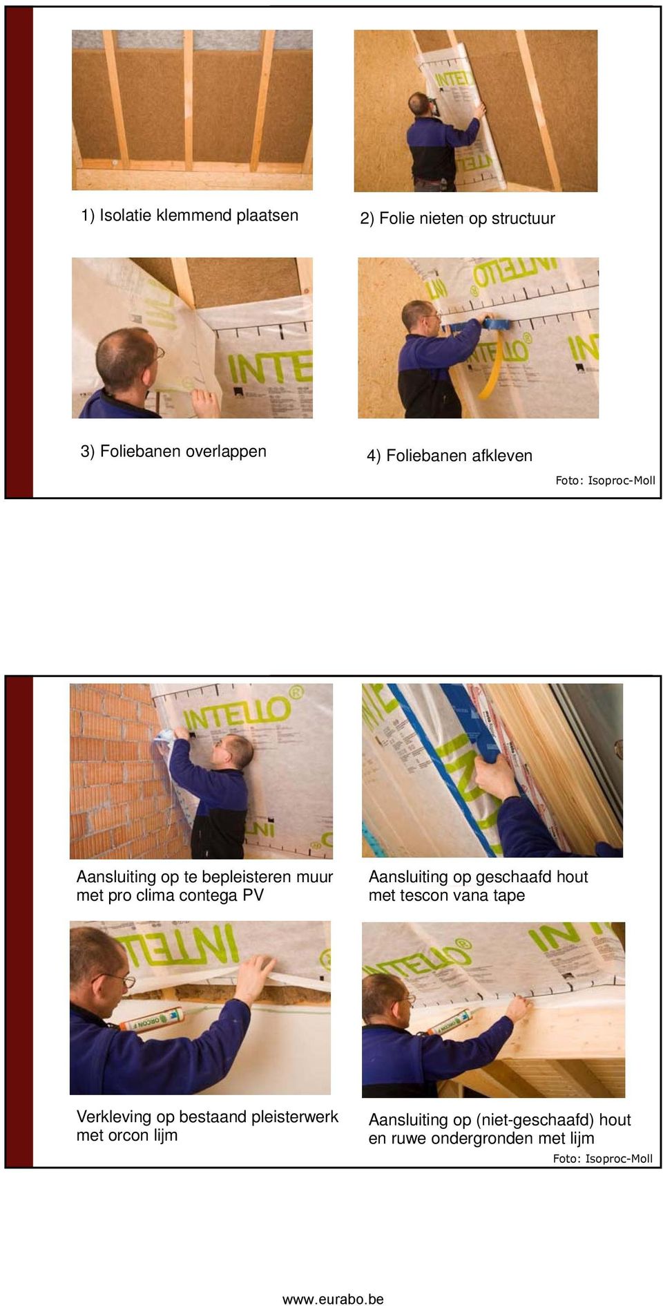 bepleisteren muur met pro clima contega PV Aansluiting op geschaafd hout met tescon vana tape Verkleving op bestaand pleisterwerk met orcon lijm