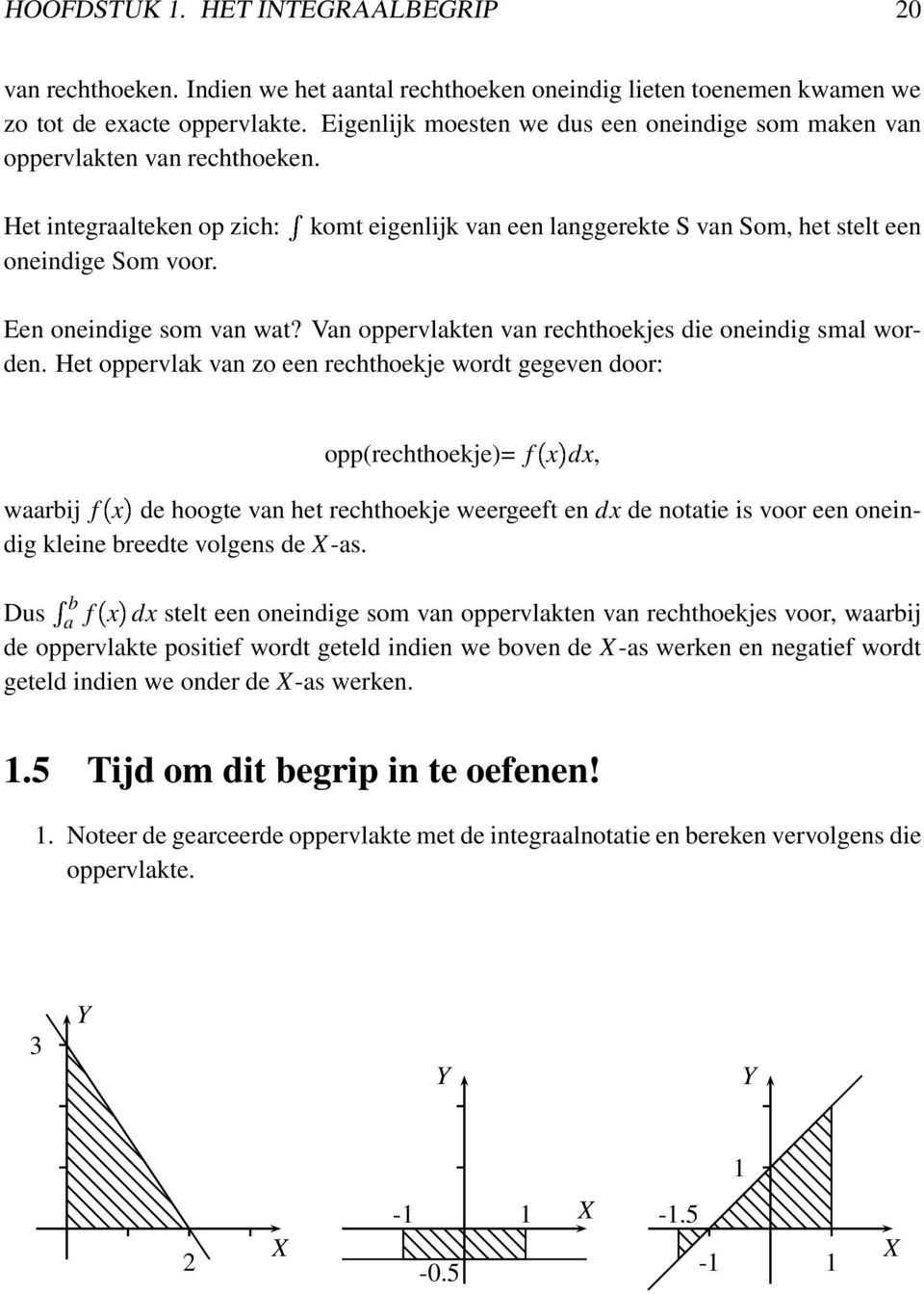 Een oneindige som van wat? Van oppervlakten van rechthoekjes die oneindig smal worden.