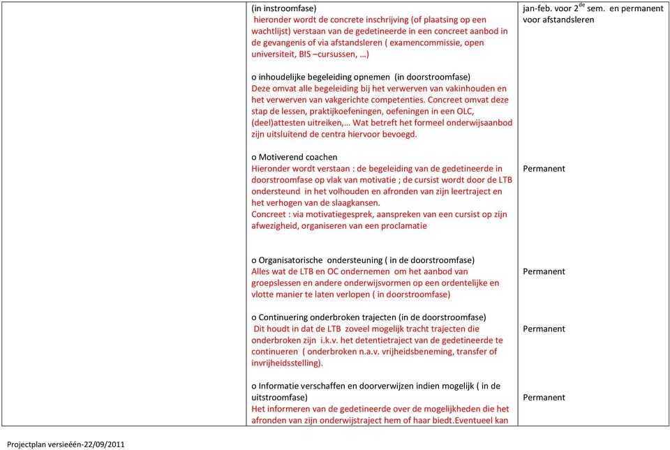 en permanent voor afstandsleren o inhoudelijke begeleiding opnemen (in doorstroomfase) Deze omvat alle begeleiding bij het verwerven van vakinhouden en het verwerven van vakgerichte competenties.