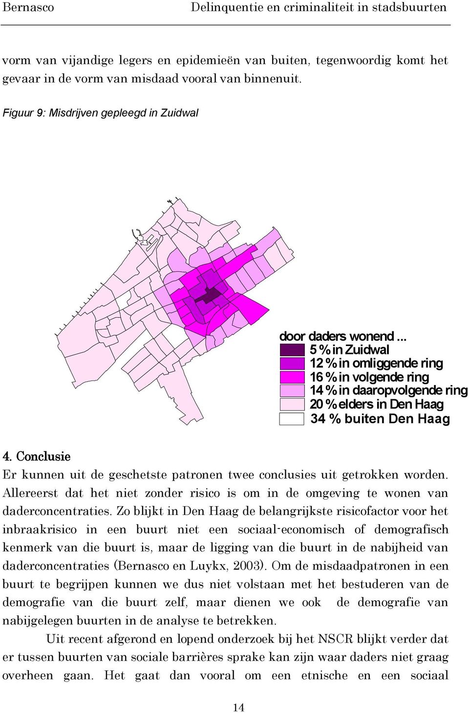 Conclusie Er kunnen uit de geschetste patronen twee conclusies uit getrokken worden. Allereerst dat het niet zonder risico is om in de omgeving te wonen van daderconcentraties.