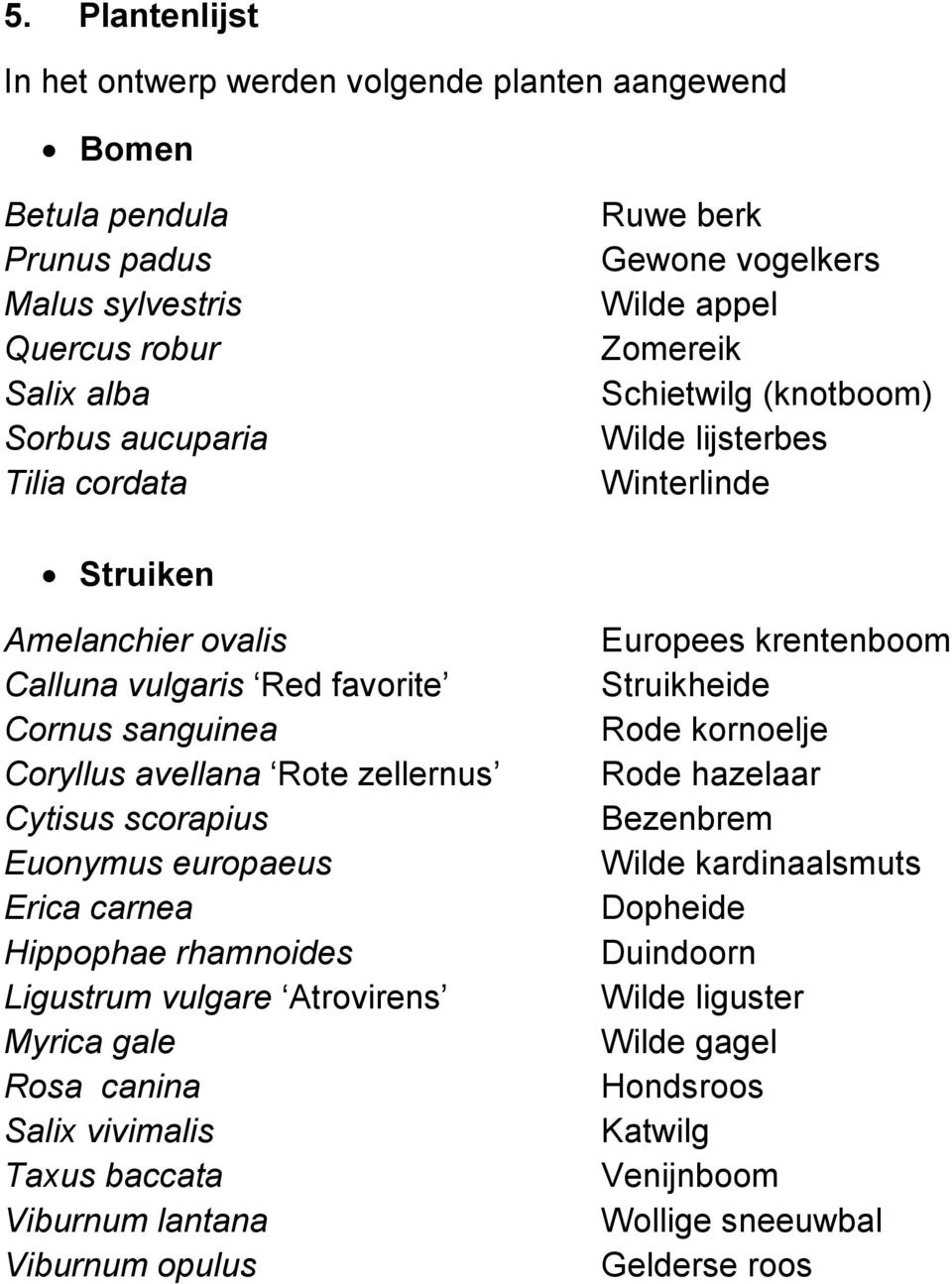 Cytisus scorapius Euonymus europaeus Erica carnea Hippophae rhamnoides Ligustrum vulgare Atrovirens Myrica gale Rosa canina Salix vivimalis Taxus baccata Viburnum lantana Viburnum opulus