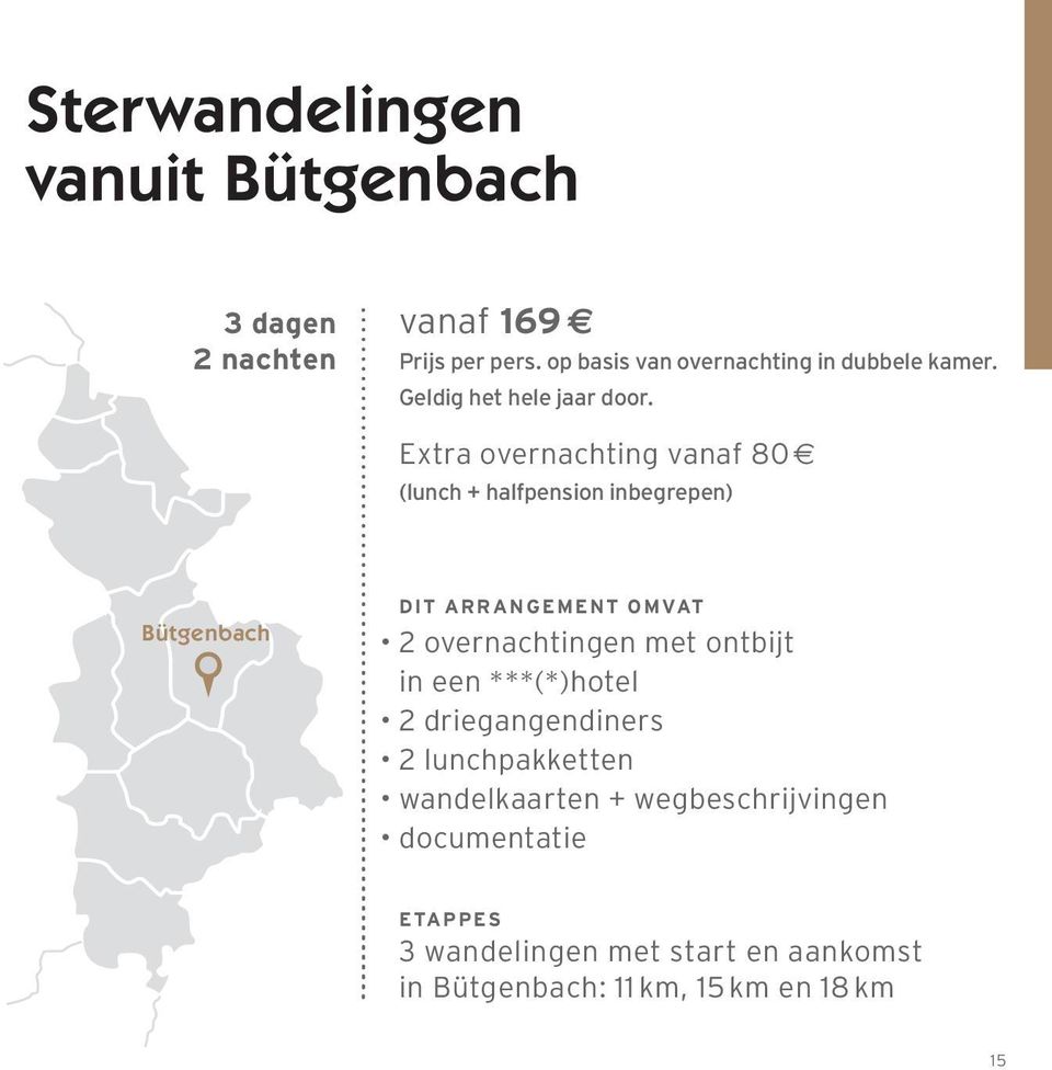 Extra overnachting vanaf 80 (lunch + halfpension inbegrepen) Bütgenbach DIT ARRANGEMENT OMVAT 2 overnachtingen met