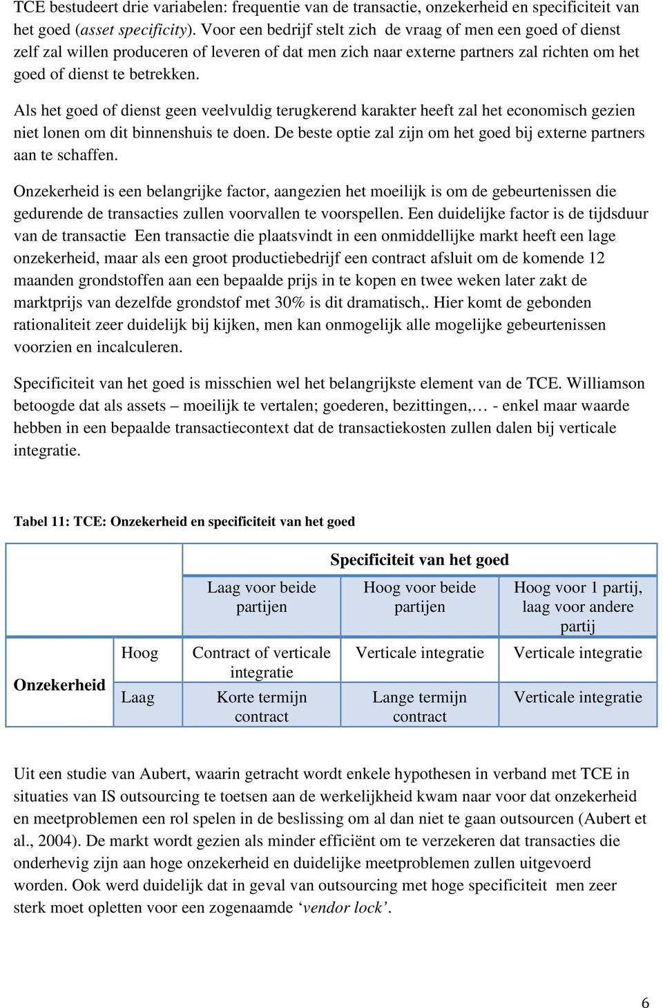 Als het goed of dienst geen veelvuldig terugkerend karakter heeft zal het economisch gezien niet lonen om dit binnenshuis te doen.