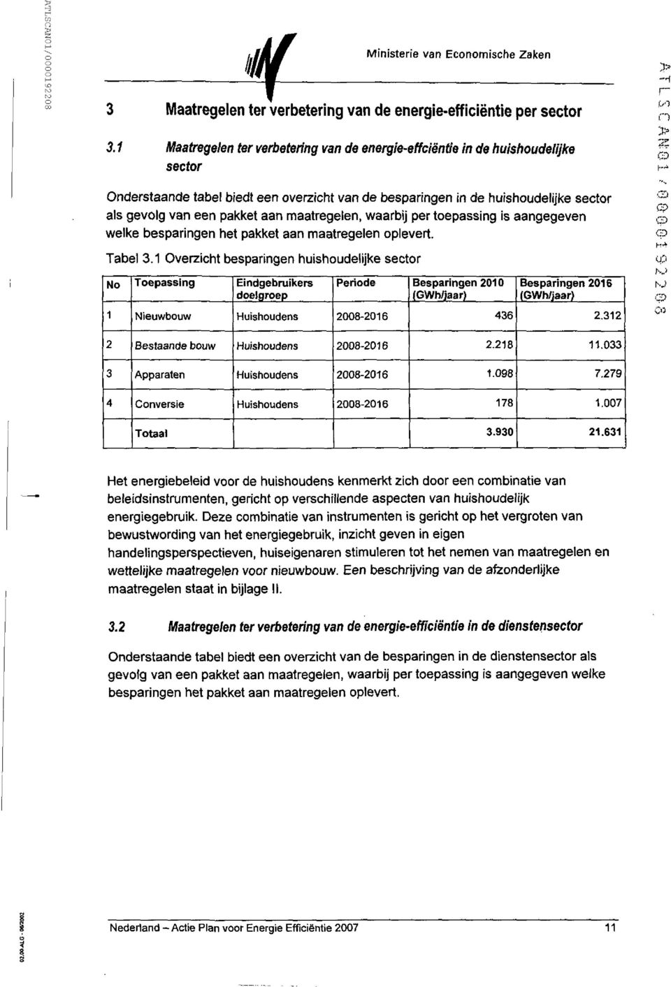 pakket aan maatregelen, waarbij per toepassing is aangegeven welke besparingen het pakket aan maatregelen oplevert. Tabel 3.