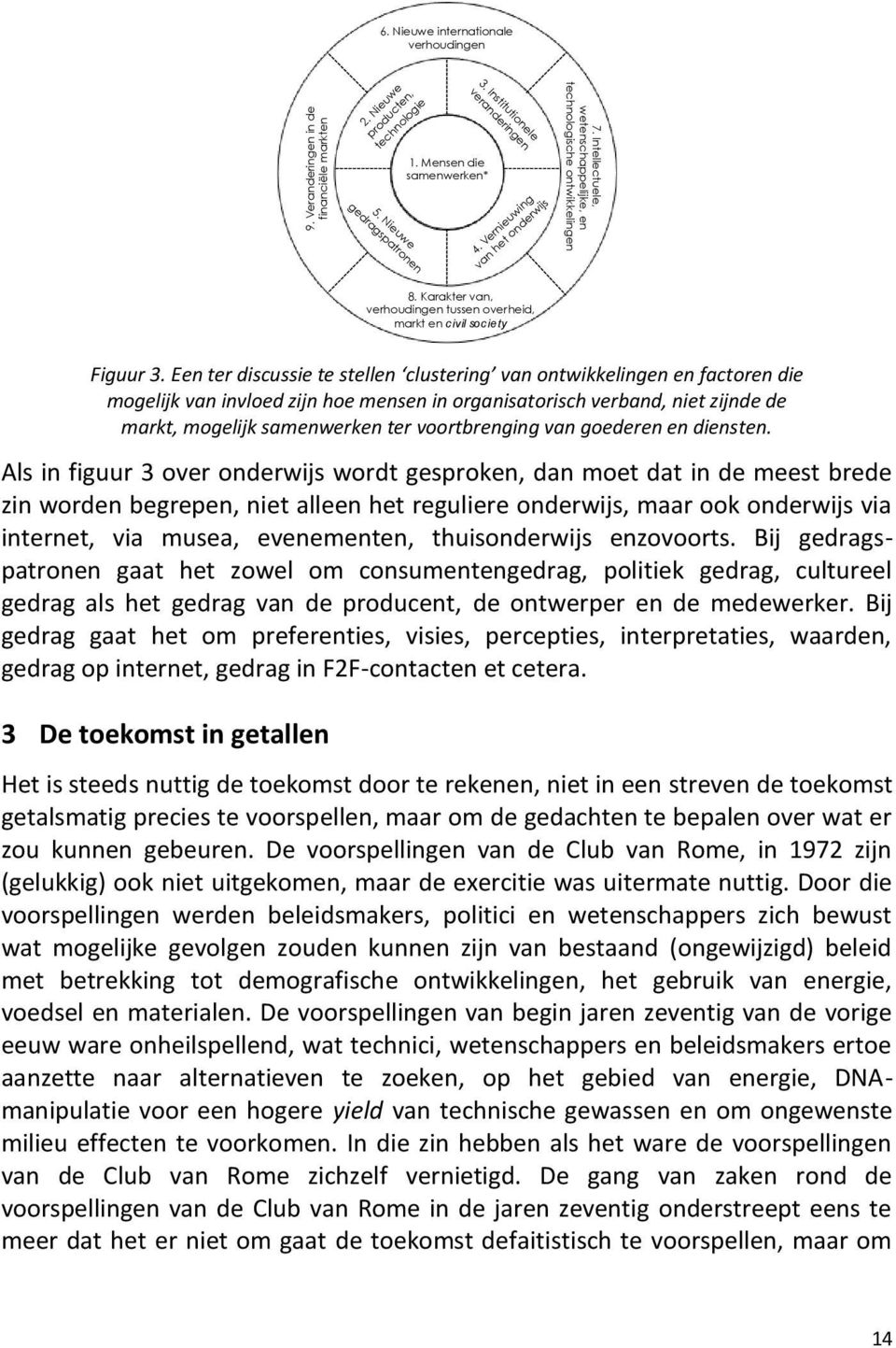 Een ter discussie te stellen clustering van ontwikkelingen en factoren die mogelijk van invloed zijn hoe mensen in organisatorisch verband, niet zijnde de markt, mogelijk samenwerken ter