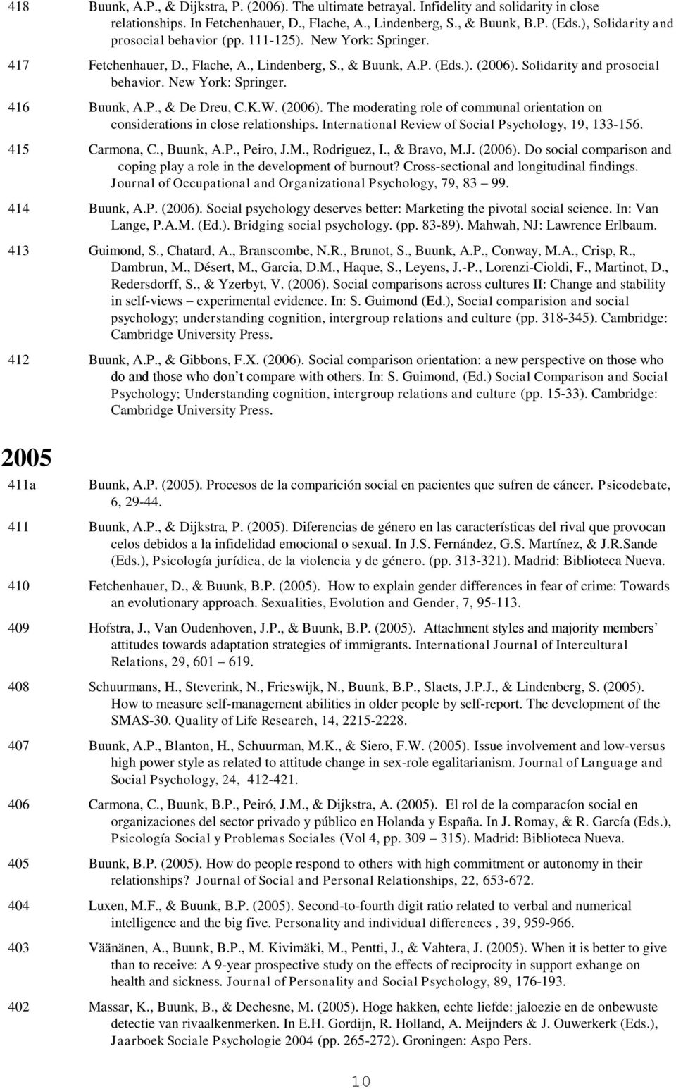 P., & De Dreu, C.K.W. (2006). The moderating role of communal orientation on considerations in close relationships. International Review of Social Psychology, 19, 133-156. 415 Carmona, C., Buunk, A.P., Peiro, J.