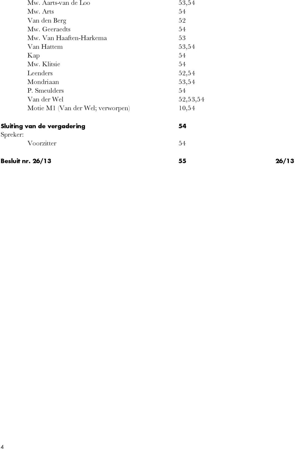 Klitsie 54 Leenders 52,54 Mondriaan 53,54 P.