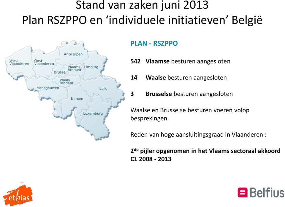 aangesloten Waalse en Brusselse besturen voeren volop besprekingen.