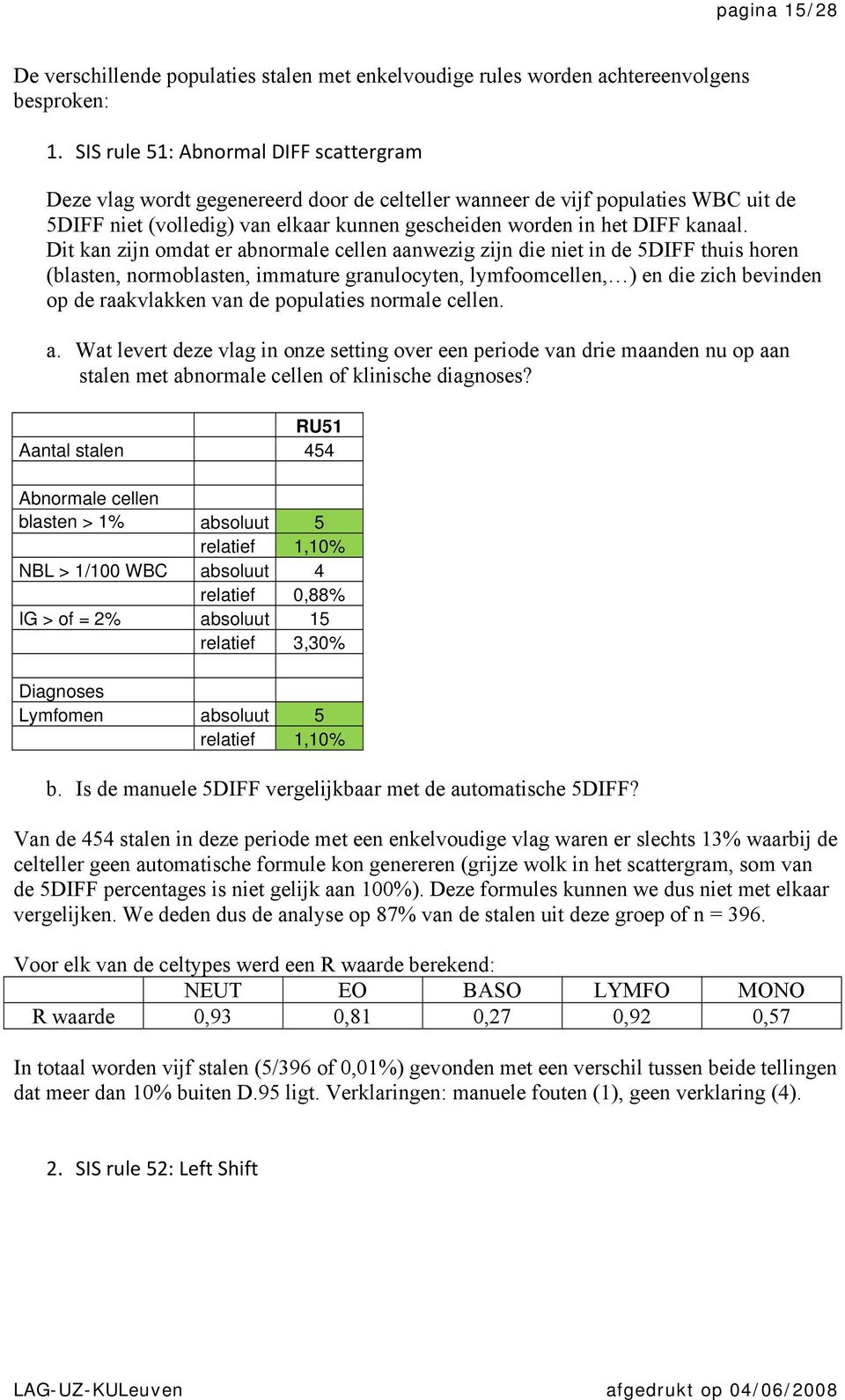 Dit kan zijn omdat er abnormale cellen aanwezig zijn die niet in de 5DIFF thuis horen (blasten, normoblasten, immature granulocyten, lymfoomcellen, ) en die zich bevinden op de raakvlakken van de