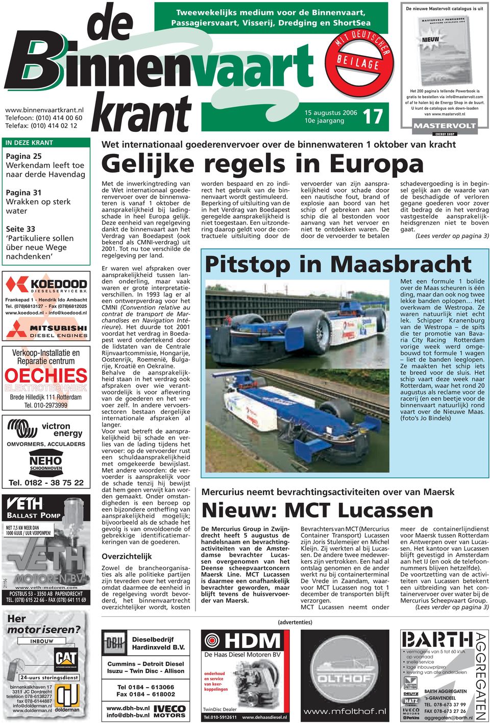 nl Telefoon: (010) 414 00 60 Telefax: (010) 414 02 12 IN DEZE KRANT Pagina 25 Werkendam leeft toe naar derde Havendag Pagina 31 Wrakken op sterk water Seite 33 Partikuliere sollen über neue Wege