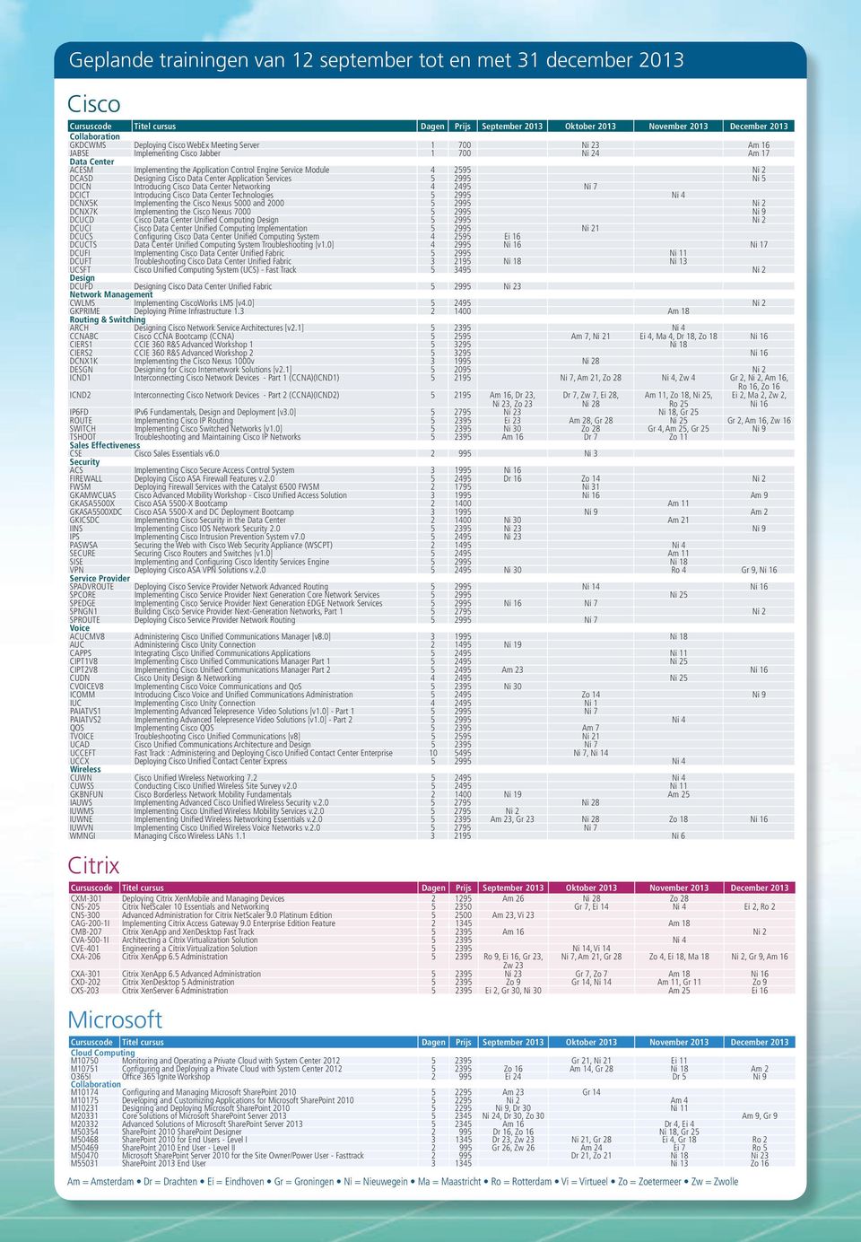 Technologies 5 2995 Ni 4 DCNX5K Implementing the Cisco Nexus 5000 and 2000 5 2995 Ni 2 DCNX7K Implementing the Cisco Nexus 7000 5 2995 Ni 9 DCUCD Cisco Data Center Unified Computing Design 5 2995 Ni