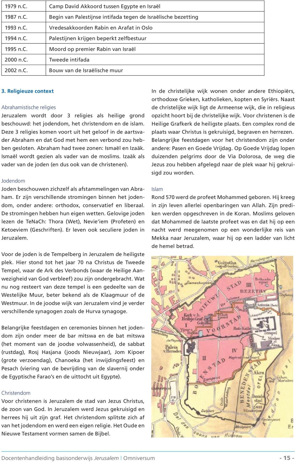 Religieuze context Abrahamistische religies Jeruzalem wordt door 3 religies als heilige grond beschouwd: het jodendom, het christendom en de islam.