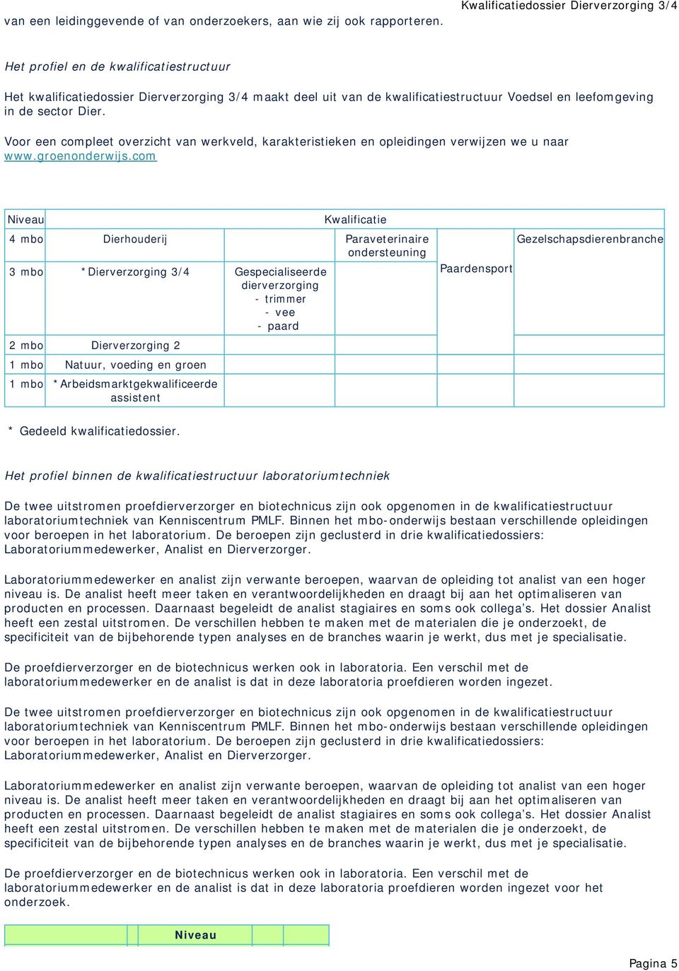 Voor een compleet overzicht van werkveld, karakteristieken en opleidingen verwijzen we u naar www.groenonderwijs.