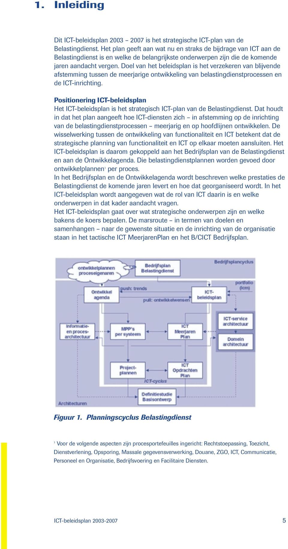 Doel van het beleidsplan is het verzekeren van blijvende afstemming tussen de meerjarige ontwikkeling van belastingdienstprocessen en de ICT-inrichting.