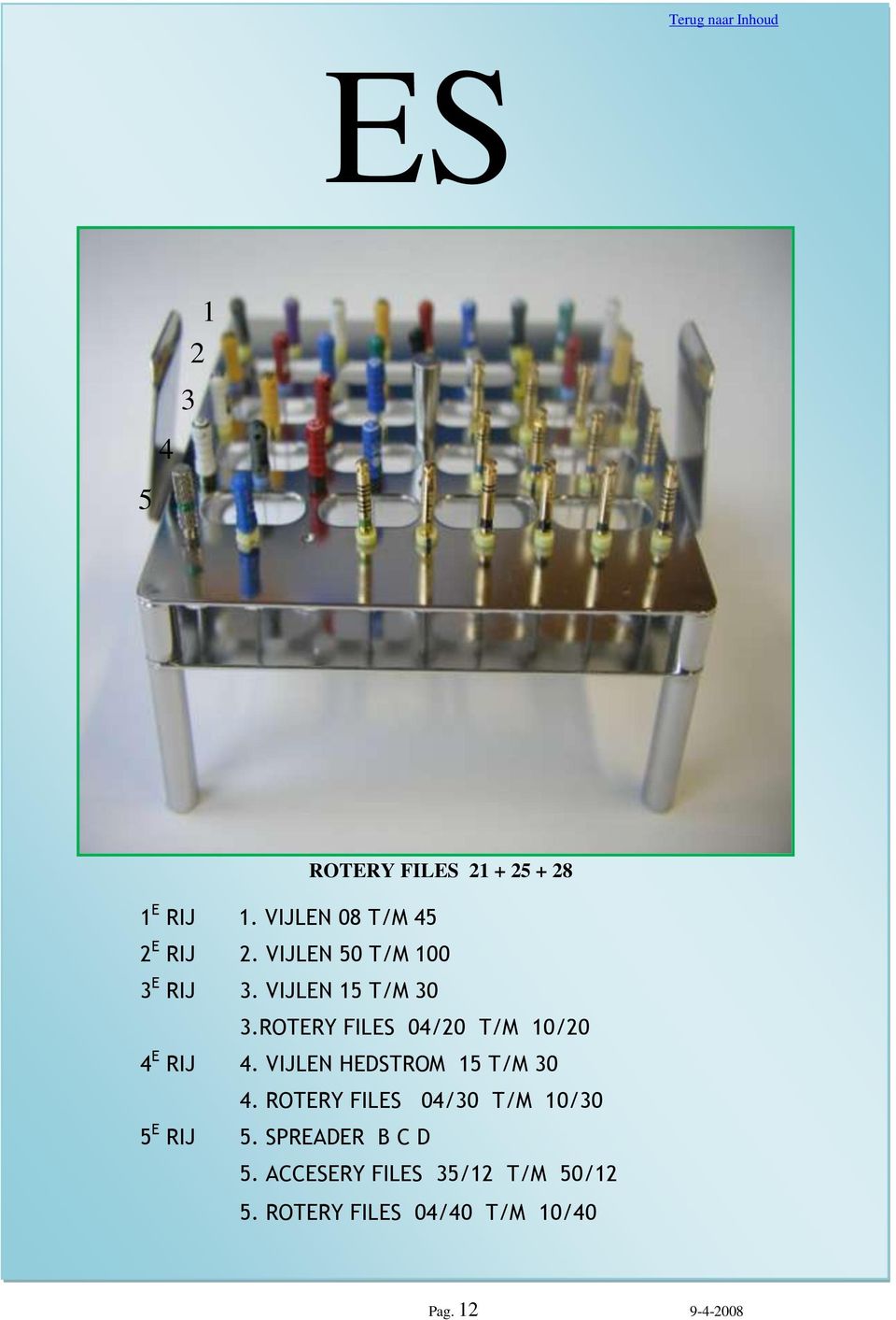 ROTERY FILES 04/20 T/M 10/20 4 E RIJ 4. VIJLEN HEDSTROM 15 T/M 30 4.