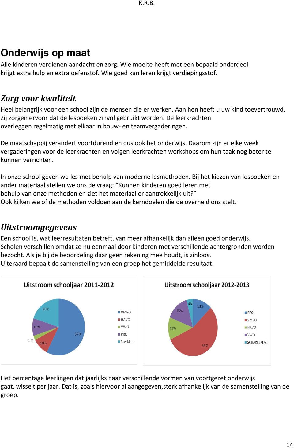 De leerkrachten overleggen regelmatig met elkaar in bouw- en teamvergaderingen. De maatschappij verandert voortdurend en dus ook het onderwijs.