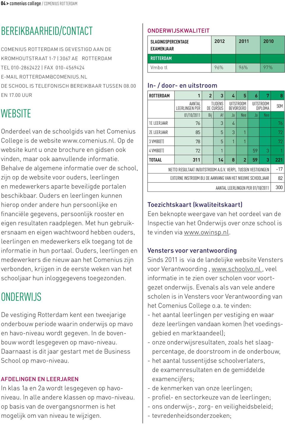 00 uur WEBSITE Onderdeel van de schoolgids van het Comenius College is de website www.comenius.nl. Op de website kunt u onze brochure en gidsen ook vinden, maar ook aanvullende informatie.