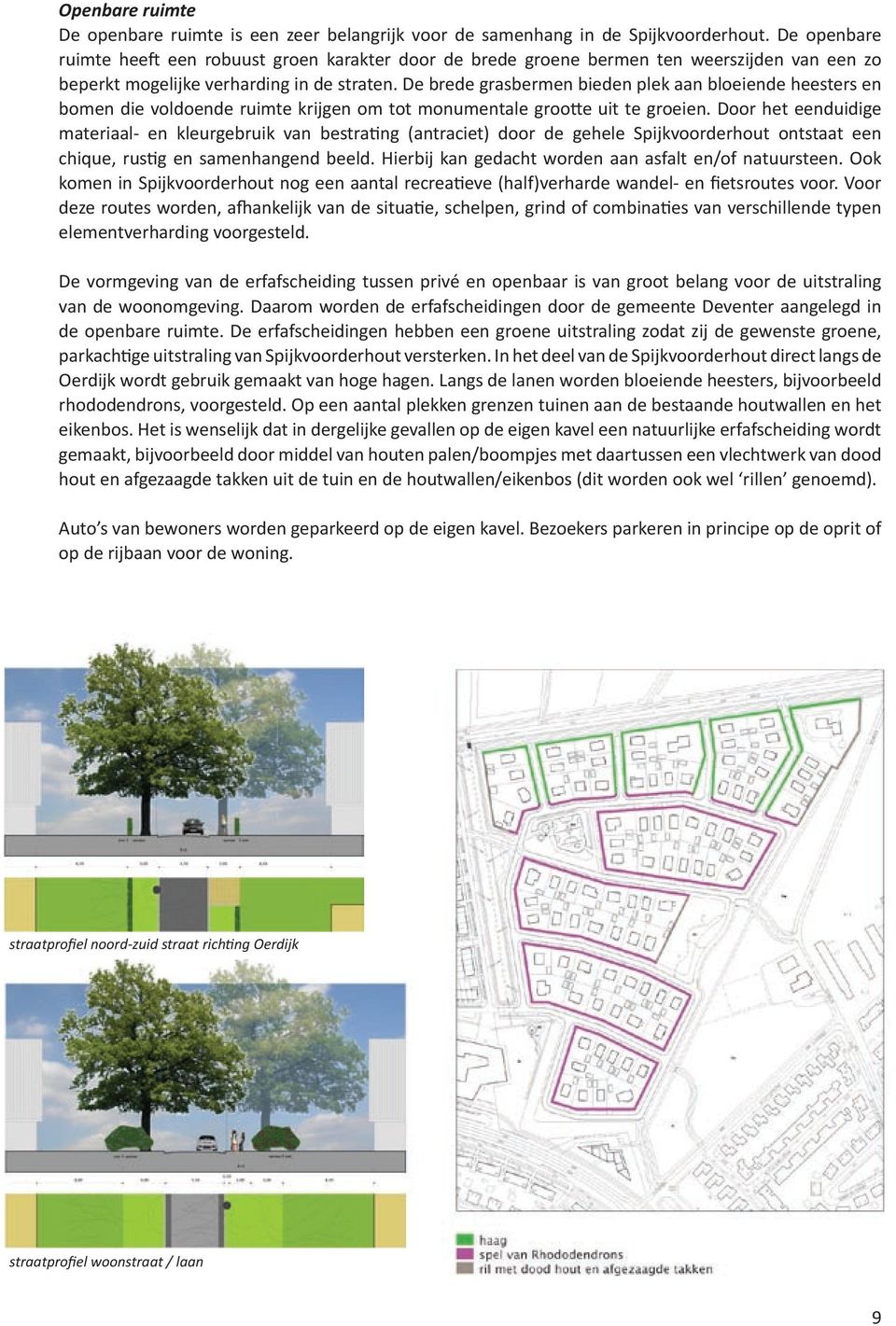 De brede grasbermen bieden plek aan bloeiende heesters en bomen die voldoende ruimte krijgen om tot monumentale grootte uit te groeien.