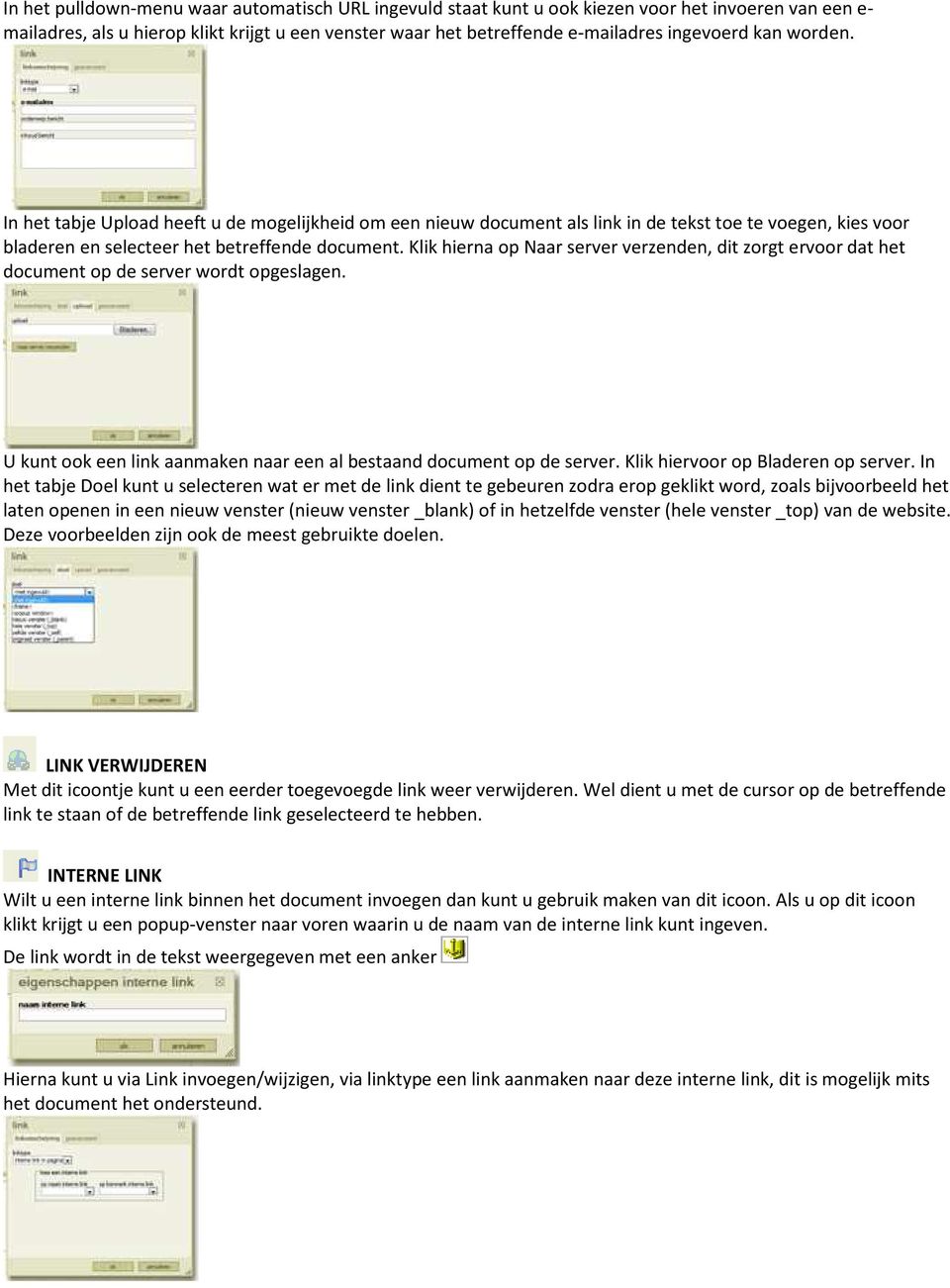 Klik hierna op Naar server verzenden, dit zorgt ervoor dat het document op de server wordt opgeslagen. U kunt ook een link aanmaken naar een al bestaand document op de server.