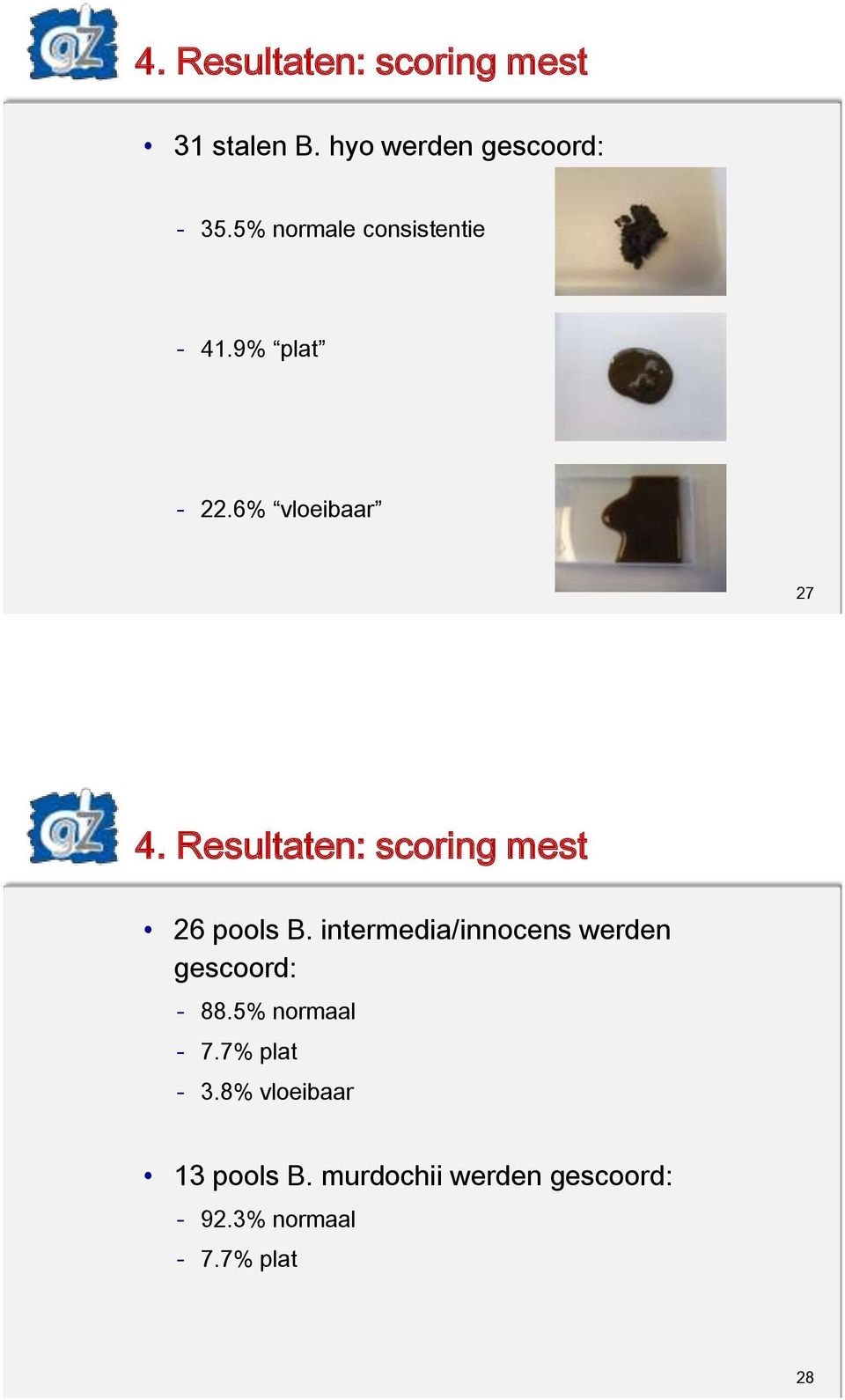 Resultaten: scoring mest 26 pools B.