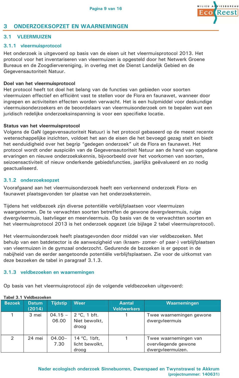 Doel van het vleermuisprotocol Het protocol heeft tot doel het belang van de functies van gebieden voor soorten vleermuizen effectief en efficiënt vast te stellen voor de Flora en faunawet, wanneer