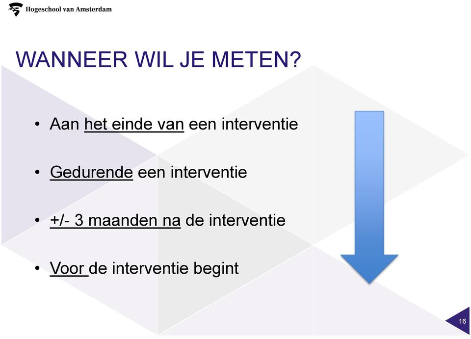 Gedurende een interventie +/- 3