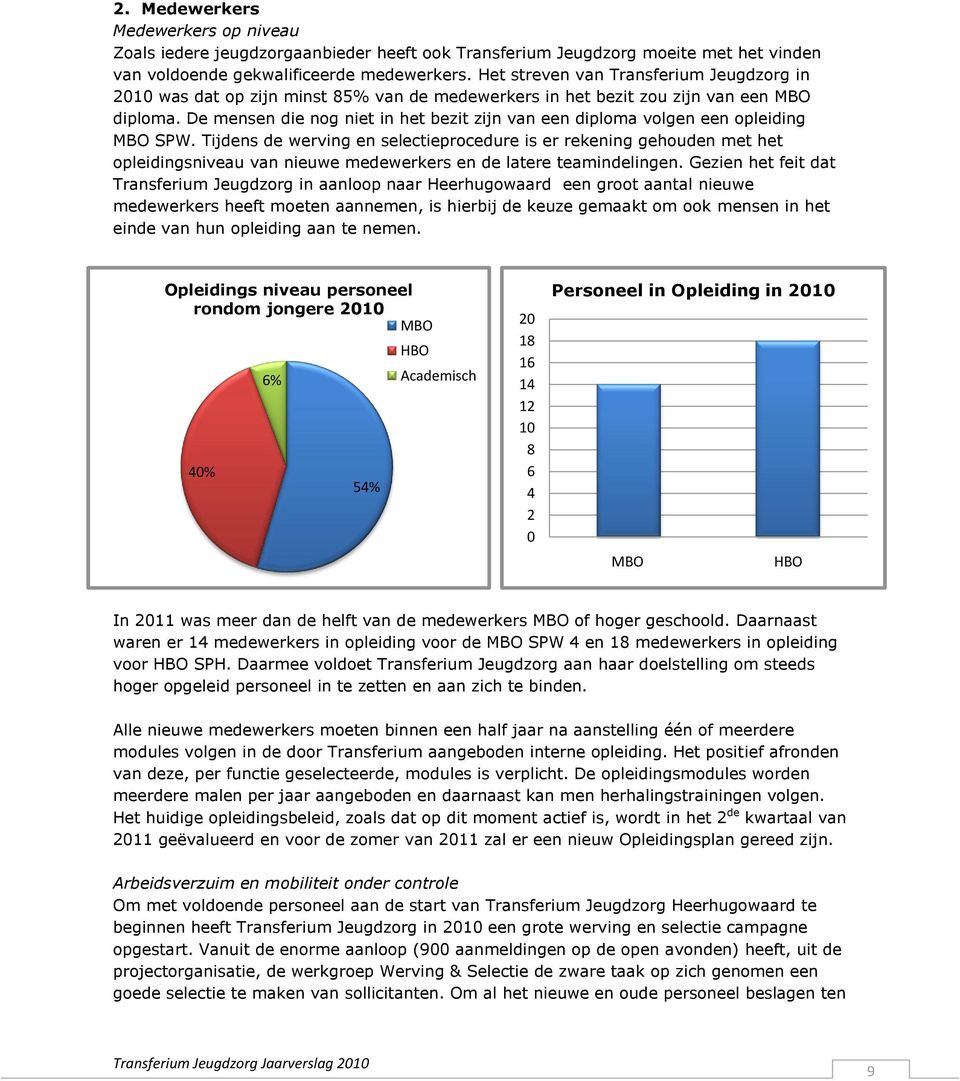 De mensen die nog niet in het bezit zijn van een diploma volgen een opleiding MBO SPW.