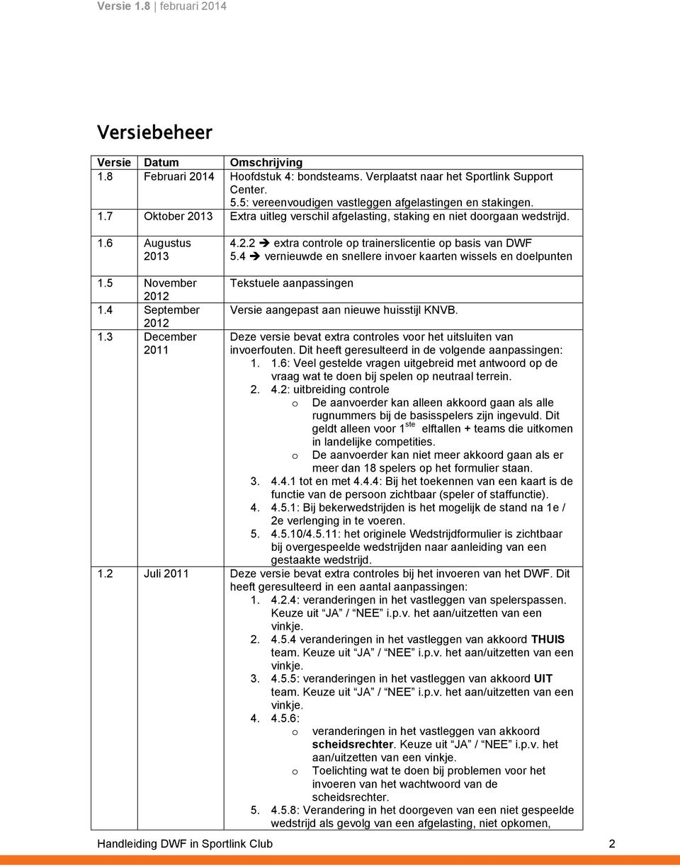 3 December 2011 Tekstuele aanpassingen Versie aangepast aan nieuwe huisstijl KNVB. Deze versie bevat extra controles voor het uitsluiten van invoerfouten.