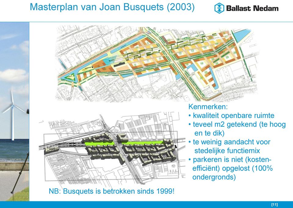 Kenmerken: kwaliteit openbare ruimte teveel m2 getekend (te hoog