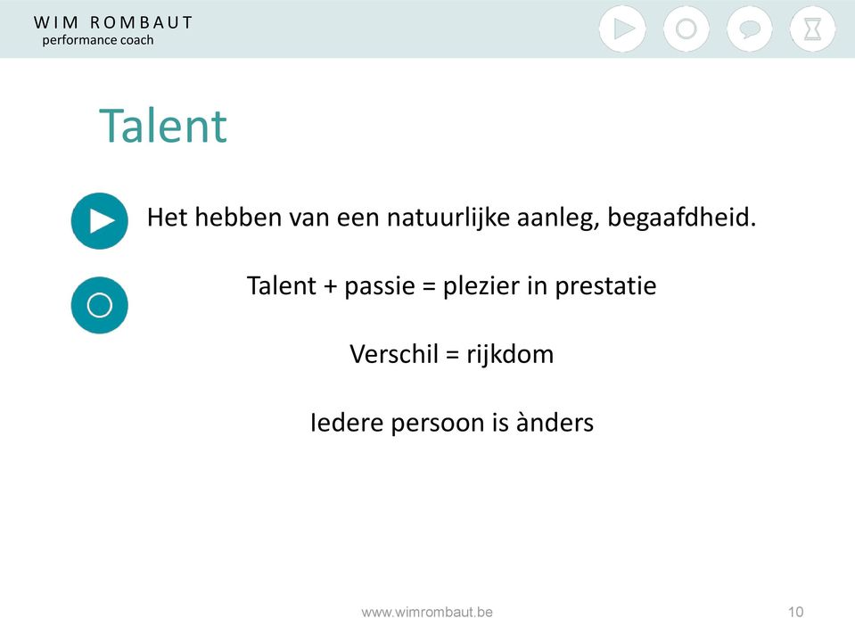 Talent + passie = plezier in prestatie