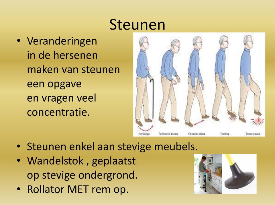 Steunen Steunen enkel aan stevige meubels.