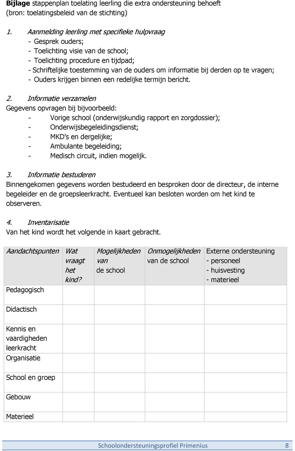 derden op te vragen; - Ouders krijgen binnen een redelijke termijn bericht. 2.