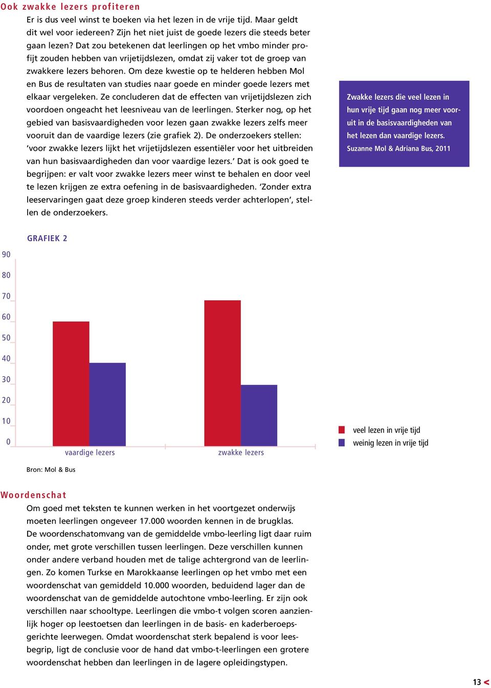 Om deze kwestie op te helderen hebben Mol en Bus de resultaten van studies naar goede en minder goede lezers met elkaar vergeleken.
