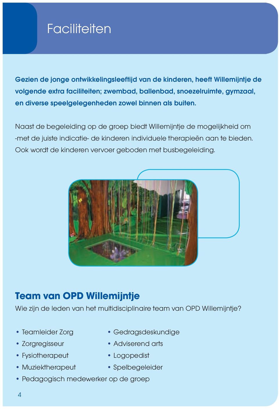 Naast de begeleiding op de groep biedt Willemijntje de mogelijkheid om -met de juiste indicatie- de kinderen individuele therapieën aan te bieden.