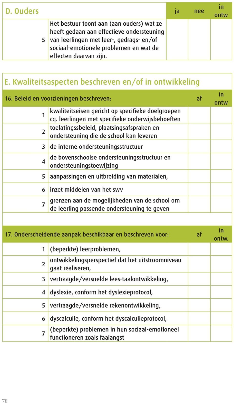 leerlingen met specifieke onderwijsbehoeften toelatingssbeleid, plaatsingsafspraken en ondersteuning die de school kan leveren in ontw 3 de interne ondersteuningsstructuur 4 de bovenschoolse