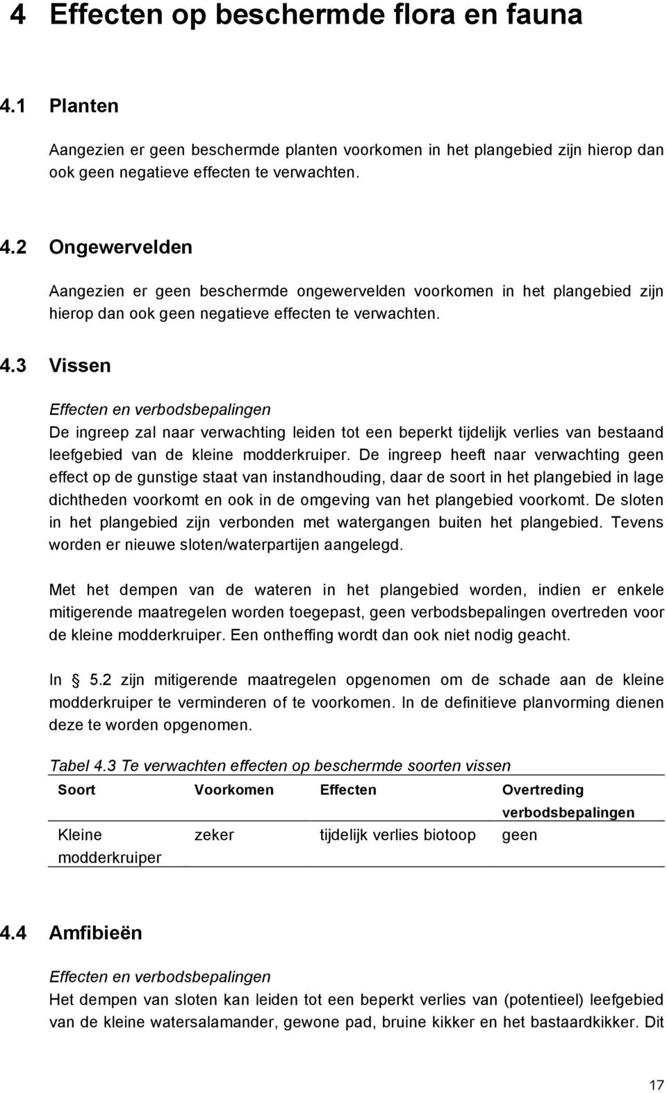 De ingreep heeft naar verwachting geen effect op de gunstige staat van instandhouding, daar de soort in het plangebied in lage dichtheden voorkomt en ook in de omgeving van het plangebied voorkomt.