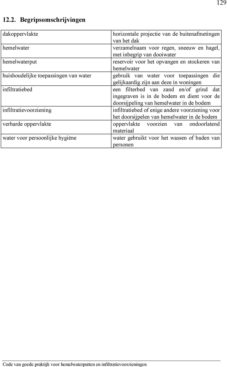 infiltratiebed een filterbed van zand en/of grind dat ingegraven is in de bodem en dient voor de doorsijpeling van hemelwater in de bodem infiltratievoorziening infiltratiebed of enige andere